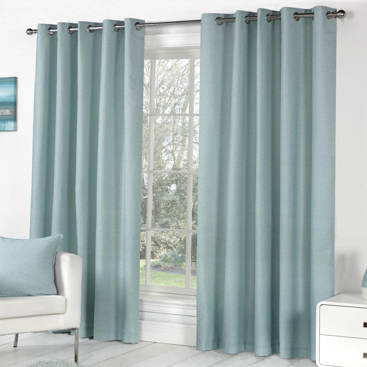 Sorbonne Cotton Lined Eyelet Curtains by Fusion