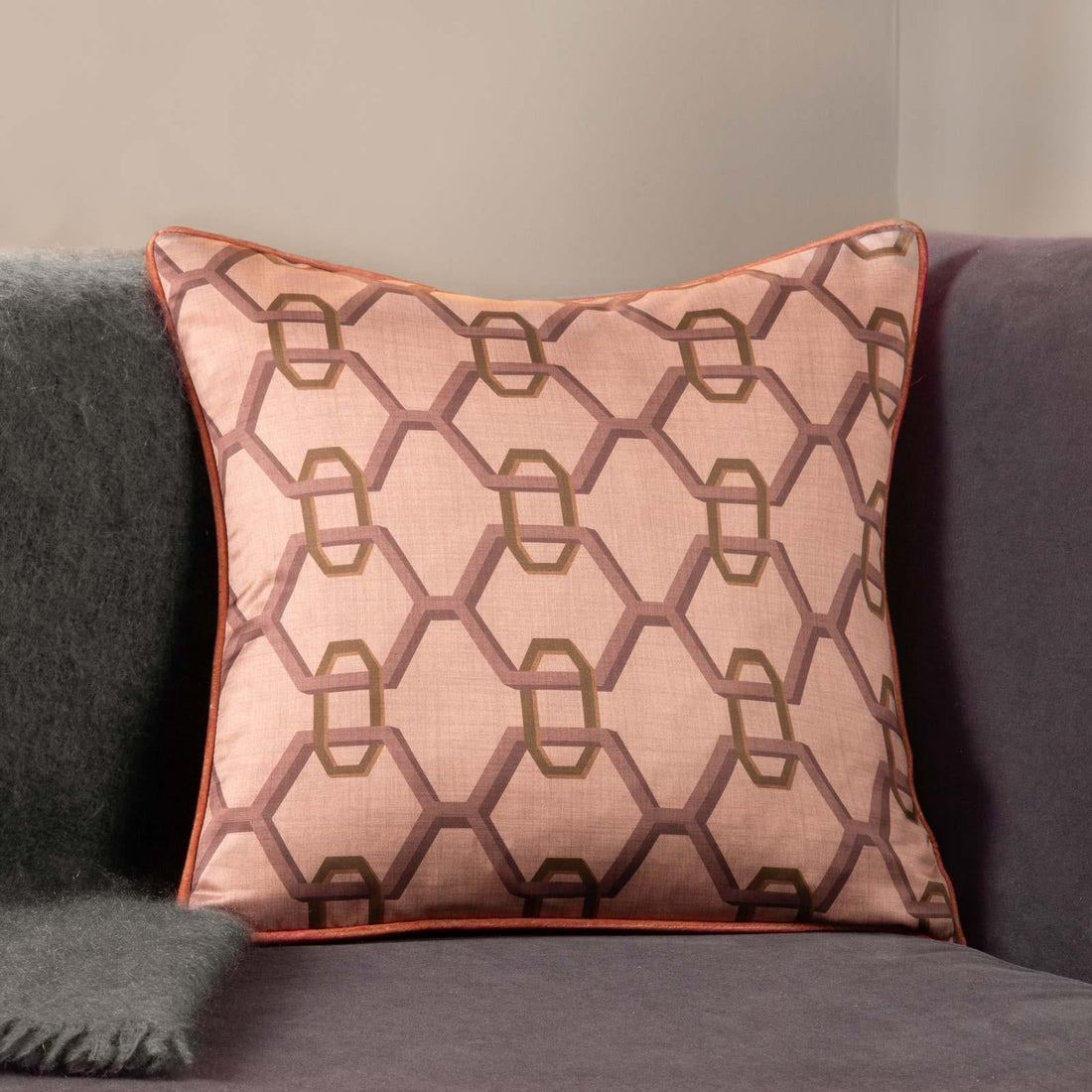Carnaby Chain Pink Cushion Cover 45cm x 45cm
