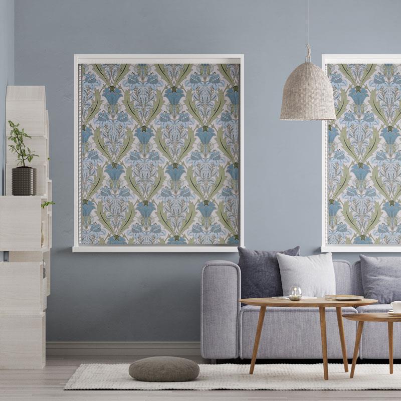 Acanthus Cornflower Made To Measure Roman Blind by Style Furnishings