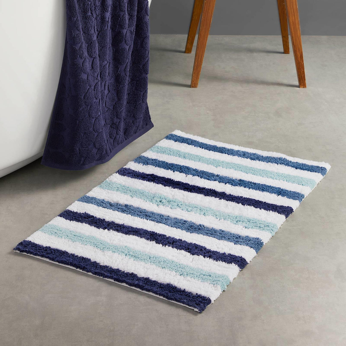 Carlson Stripe Bath Mat 50cm x 80cm by Fusion