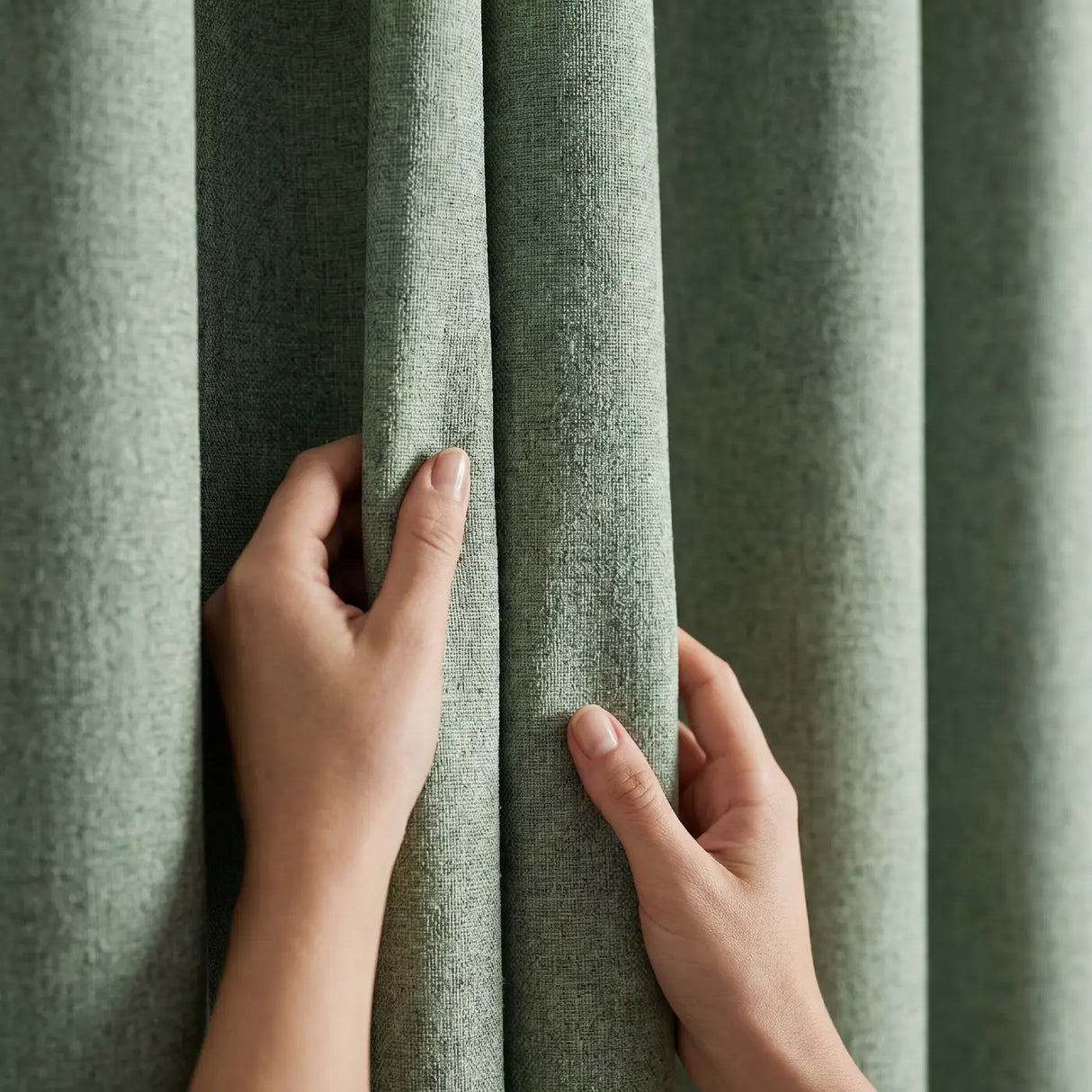 Austin Lined Blackout Eyelet Curtains - Green image 3
