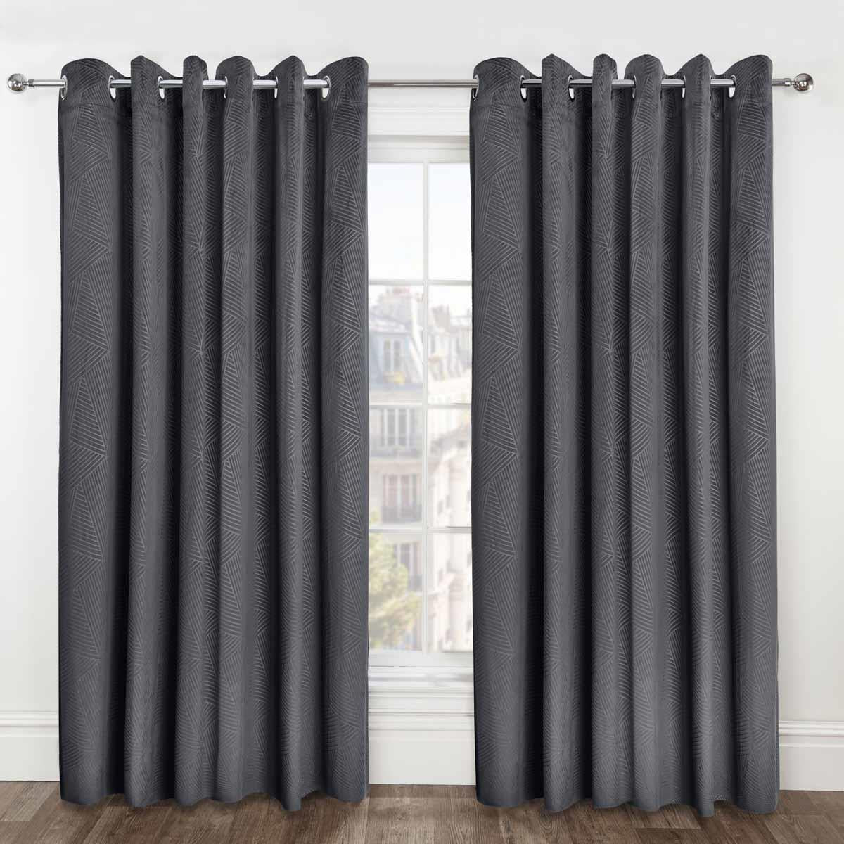 Thermal Embossed Velvet Blackout Eyelet Curtains by Emma Barclay