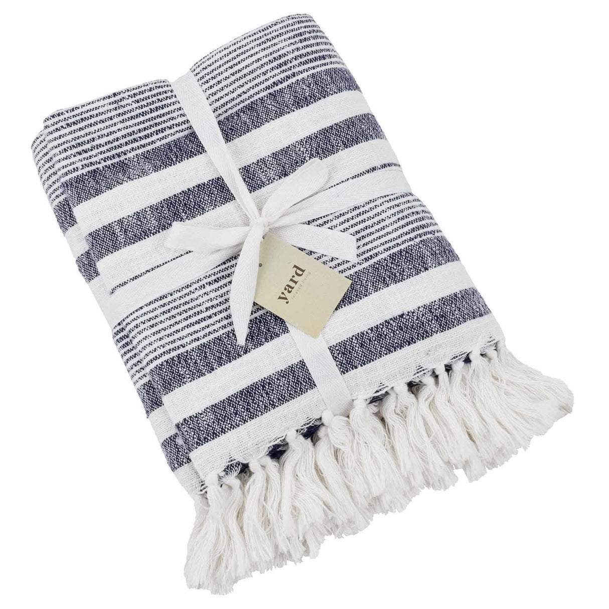 Neela Stripe Fringed Throw by Yard