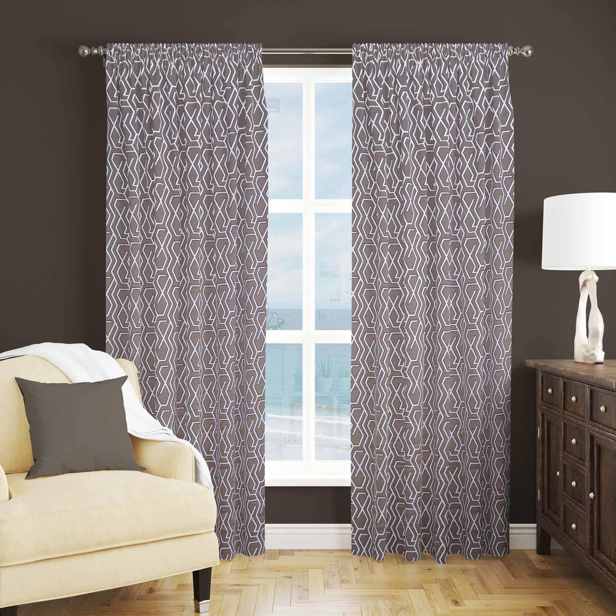 Manhattan Espresso Made To Measure Curtains by Style Furnishings