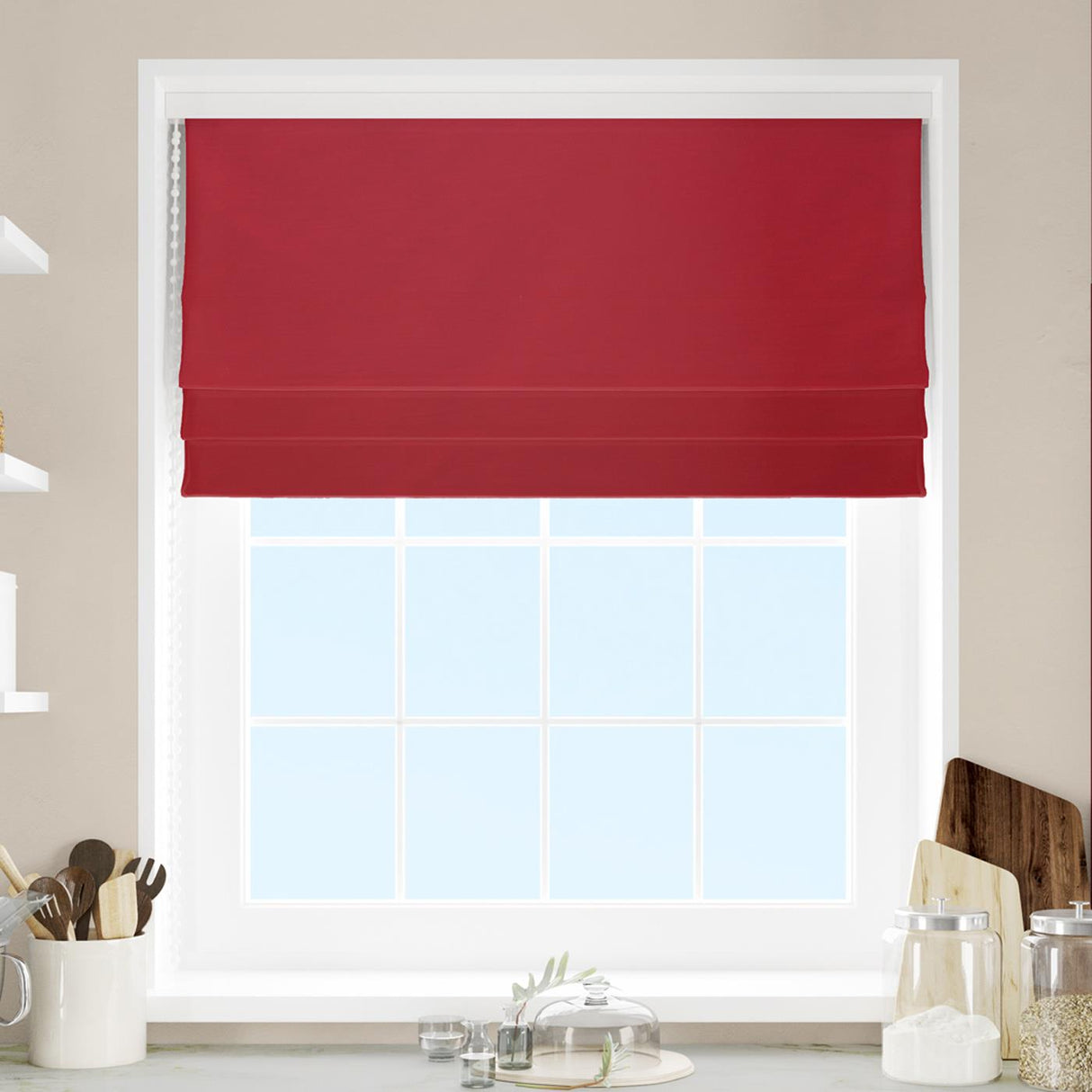 Lucida Red Made To Measure Roman Blind by Style Furnishings