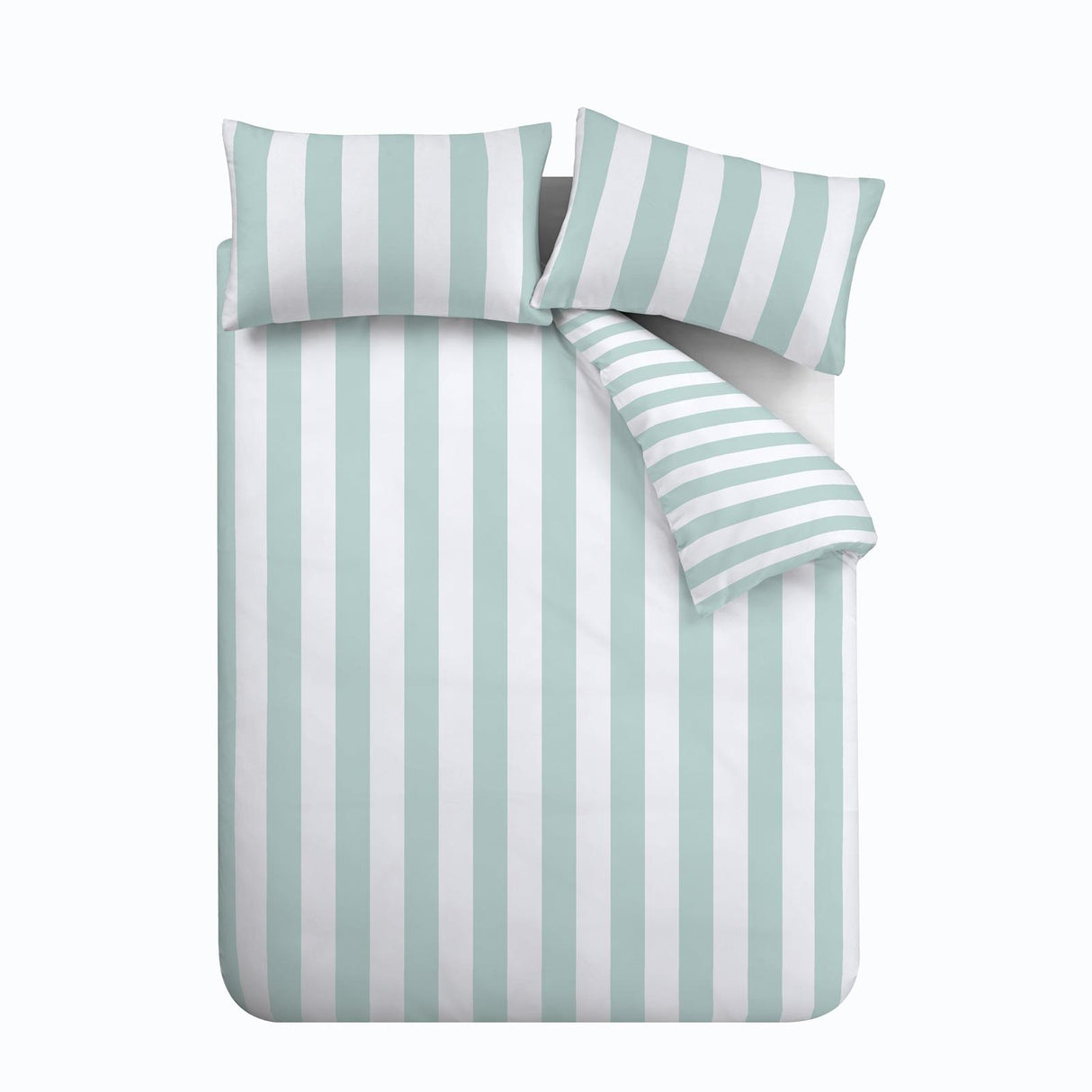 Catherine Lansfield Cove Stripe Reversible Duvet Cover Set with Pillowcase