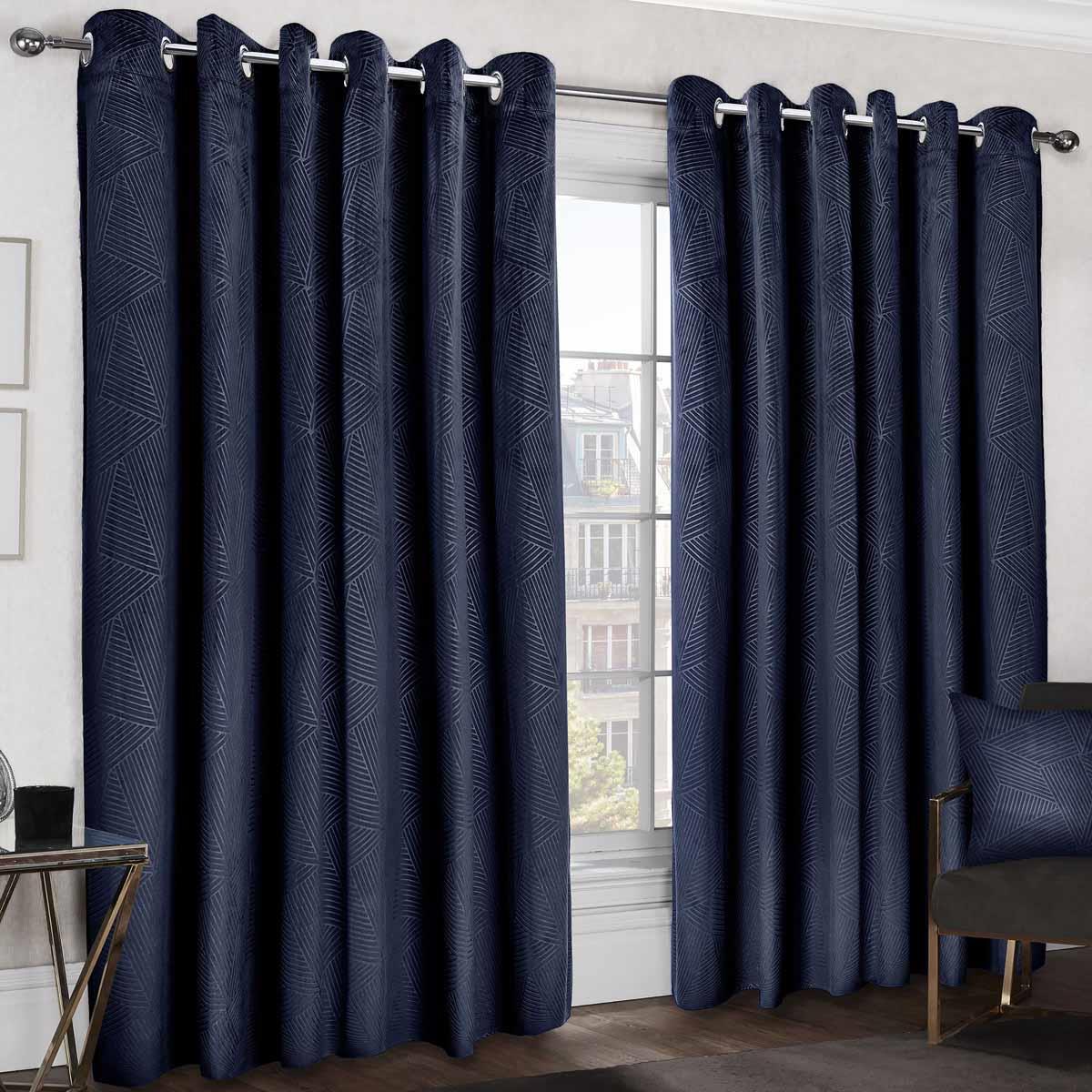 Thermal Embossed Velvet Blackout Eyelet Curtains by Emma Barclay