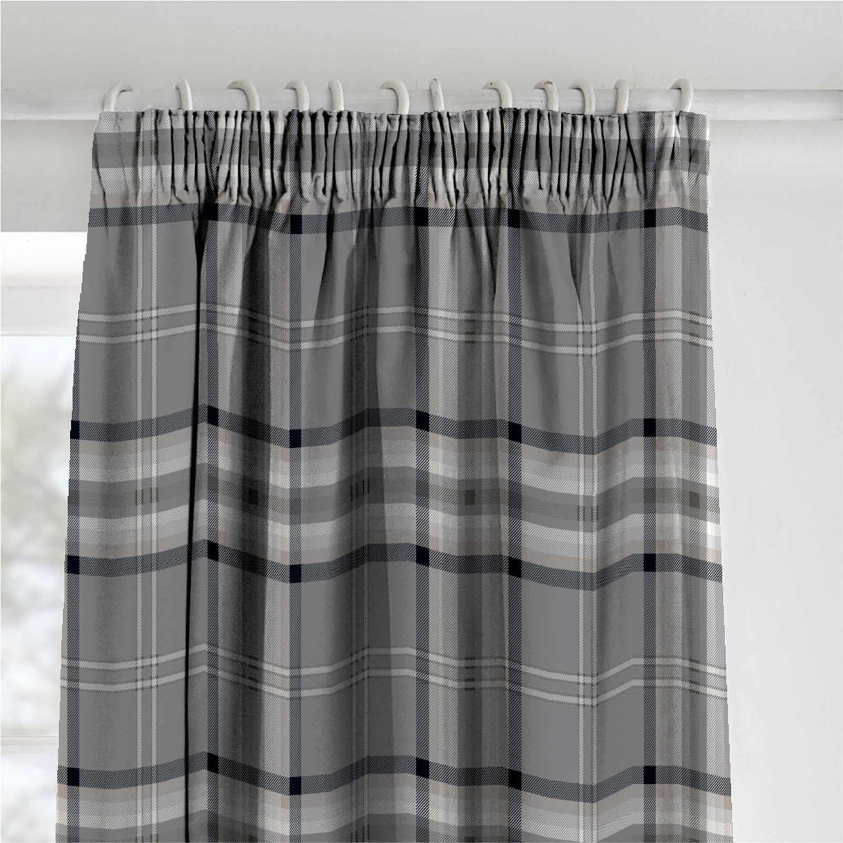 Kelso Check Tape Top Pencil Pleat Curtains by Catherine Lansfield