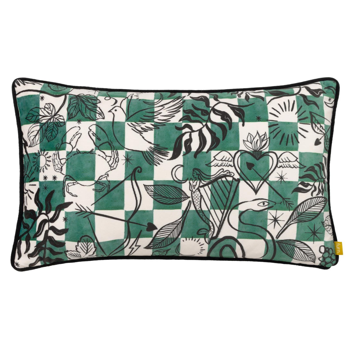 Mythos Checkerboard Cushion Cover 12" x 20" by furn. 2