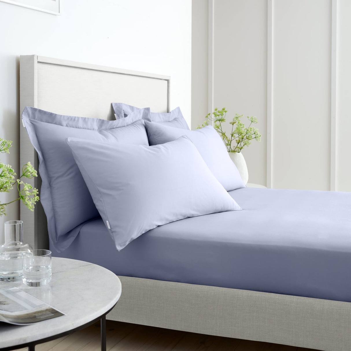 Bianca Fine Linens 200 Thread Count Cotton Percale 32cm Deep Fitted Sheet - 200 Thread Count Percale Fitted Sheet