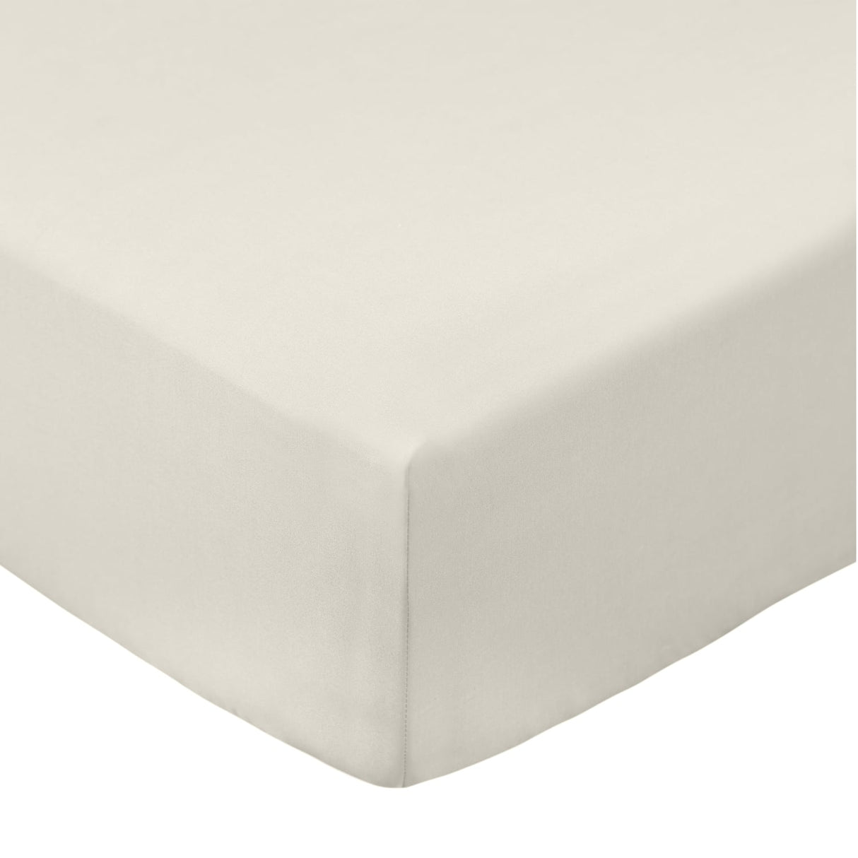 Bianca Fine Linens 200 Thread Count Percale 32cm Deep Natural 100% Cotton Fitted Sheet - 200 Thread Count Percale Fitted Sheet Natural