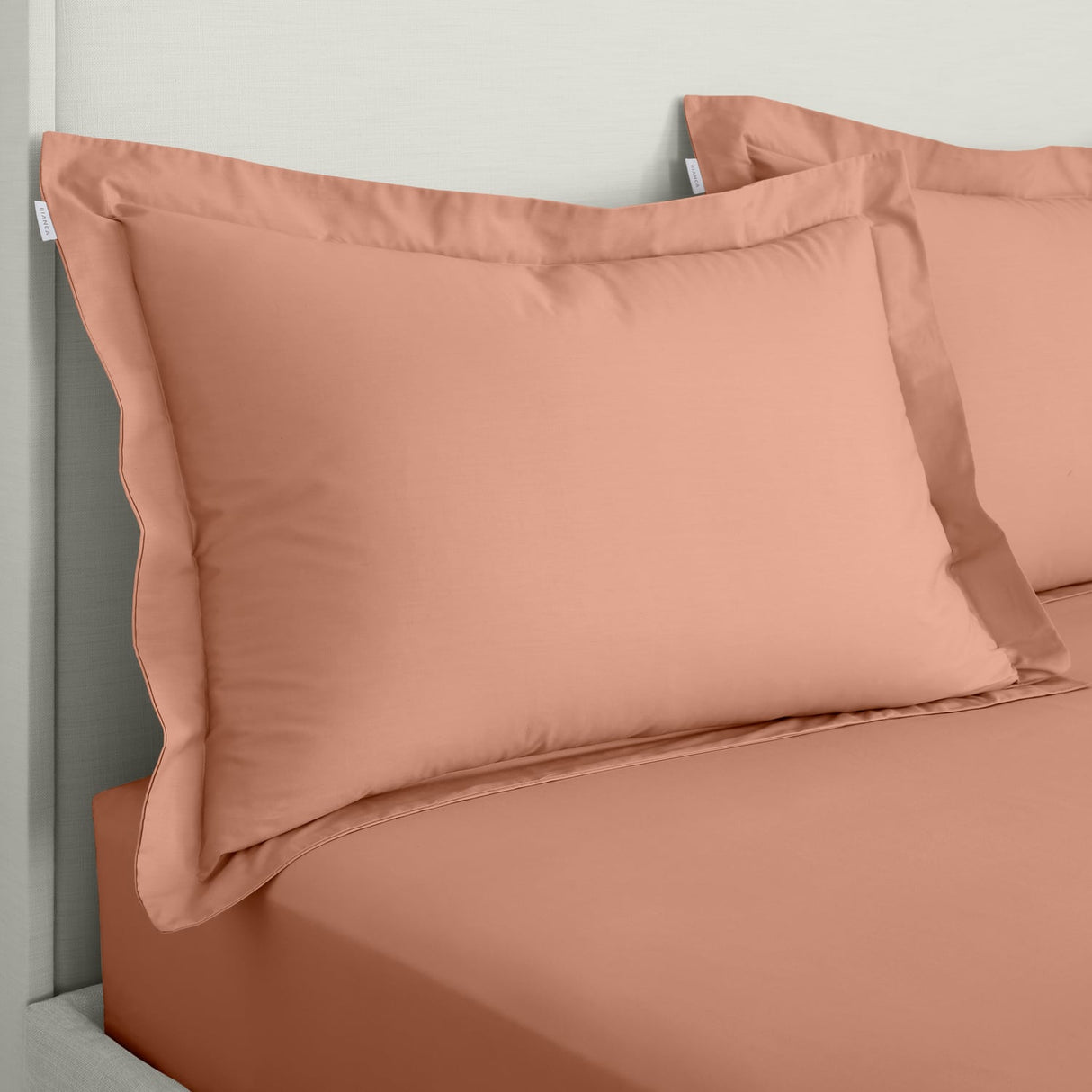 Bianca Fine Linens 200 Thread Count Cotton Percale Pillowcases - 200 Thread Count Percale Oxford Pillowcase Pair Clay