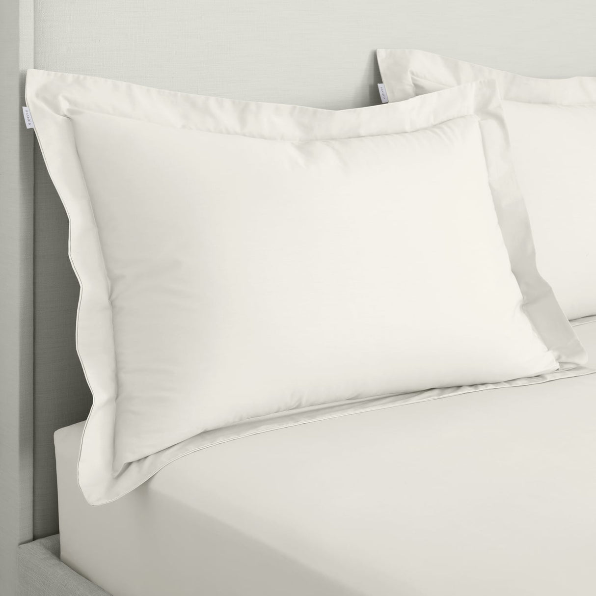 Bianca Fine Linens 200 Thread Count Cotton Percale Pillowcases - 200 Thread Count Percale Oxford Pillowcase Pair Cream