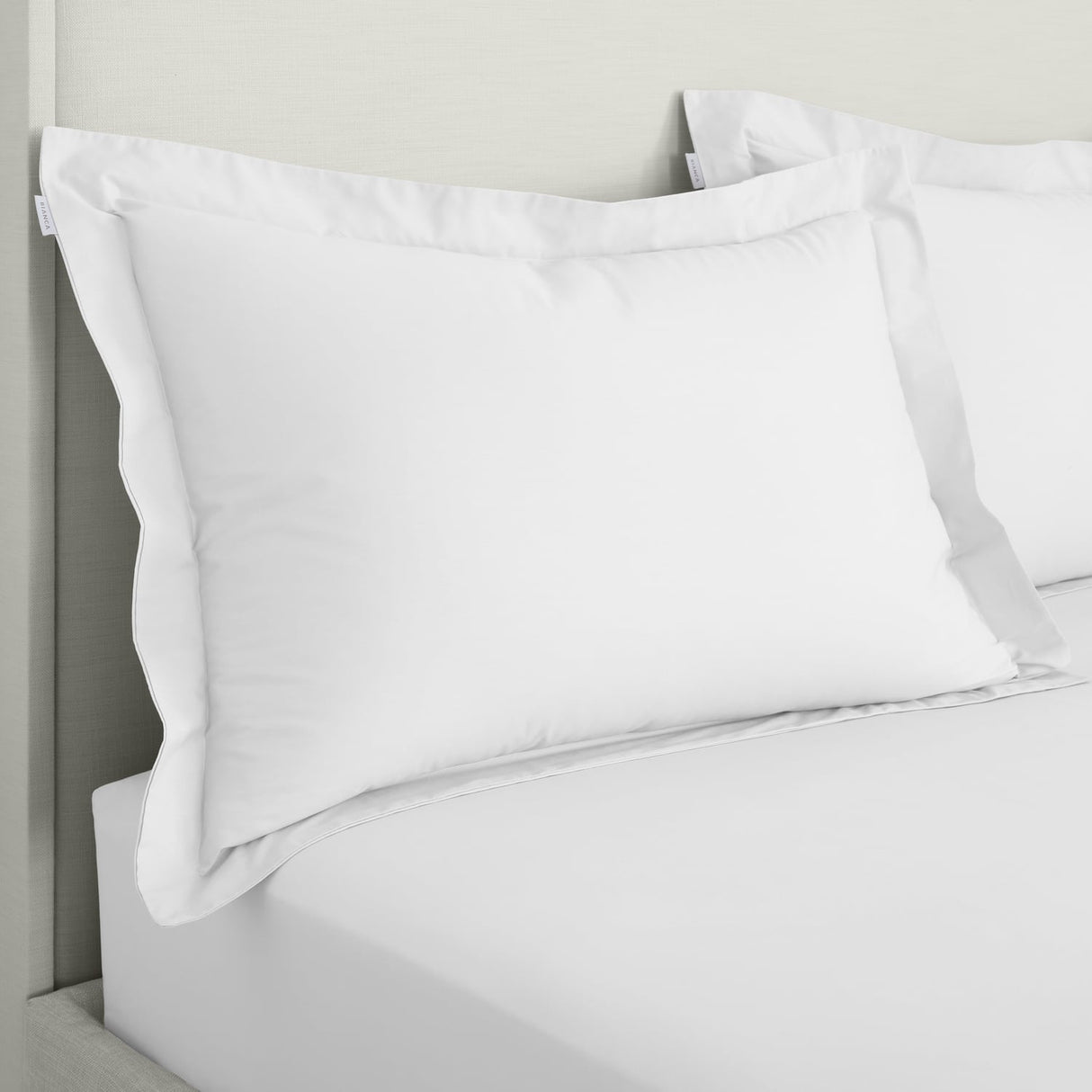 Bianca Fine Linens 200 Thread Count Cotton Percale Pillowcases - 200 Thread Count Percale Oxford Pillowcase Pair White