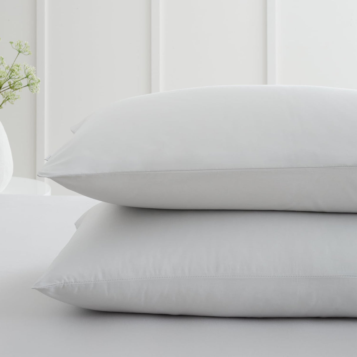 Bianca Fine Linens 200 Thread Count Cotton Percale Pillowcases - 200 Thread Count Percale Standard Pillowcase Pair Grey