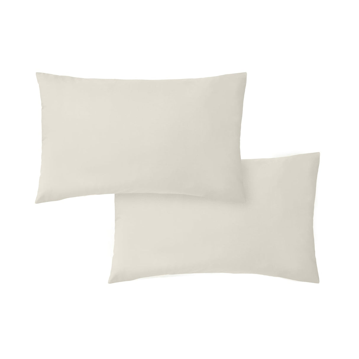 Bianca Fine Linens 200 Thread Count Cotton Percale Pillowcases - 200 Thread Count Percale Standard Pillowcase Pair Natural