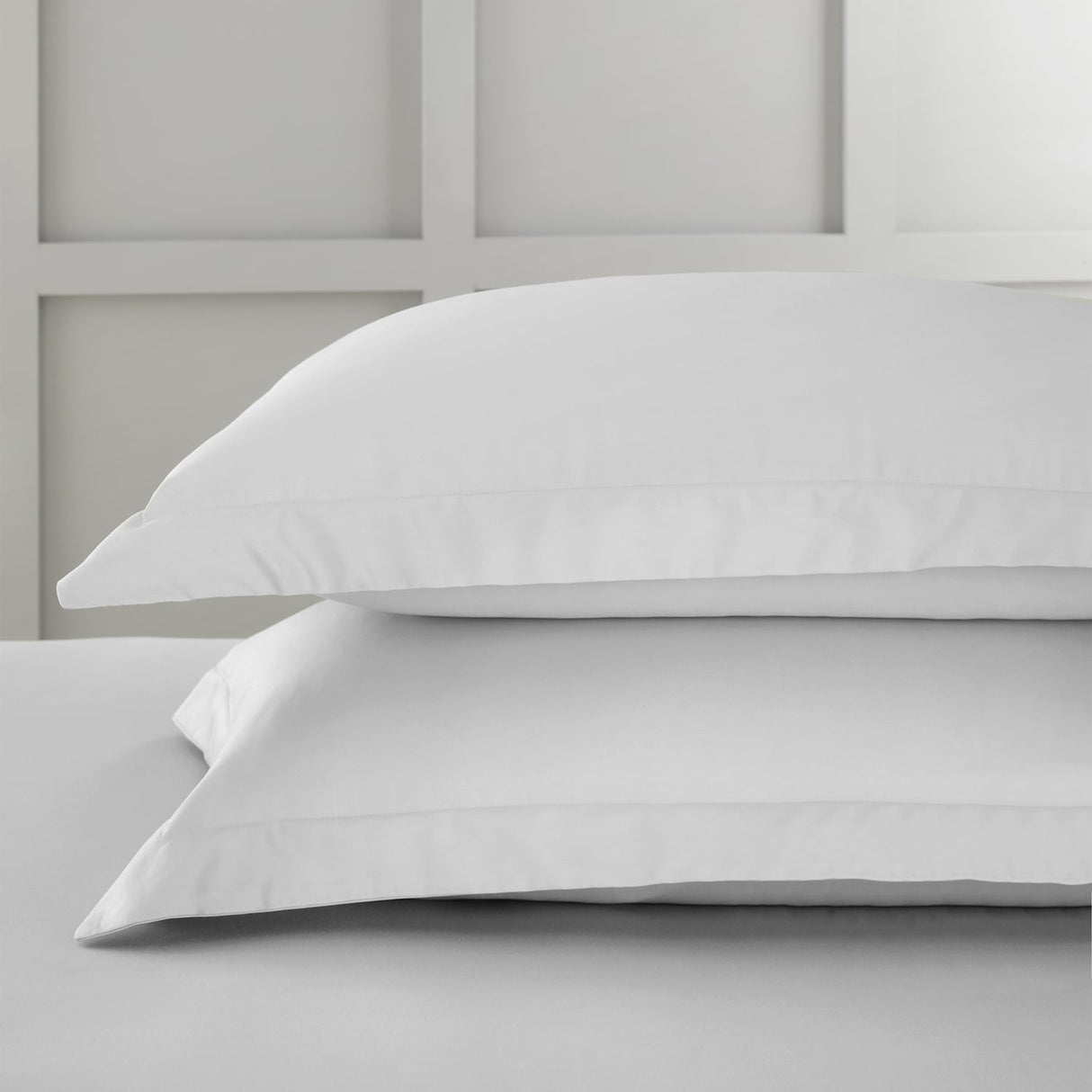 Bianca Fine Linens 400 Thread Count Cotton Sateen Pillowcases - 400 Thread Count Cotton Oxford Pillowcase Pair Grey