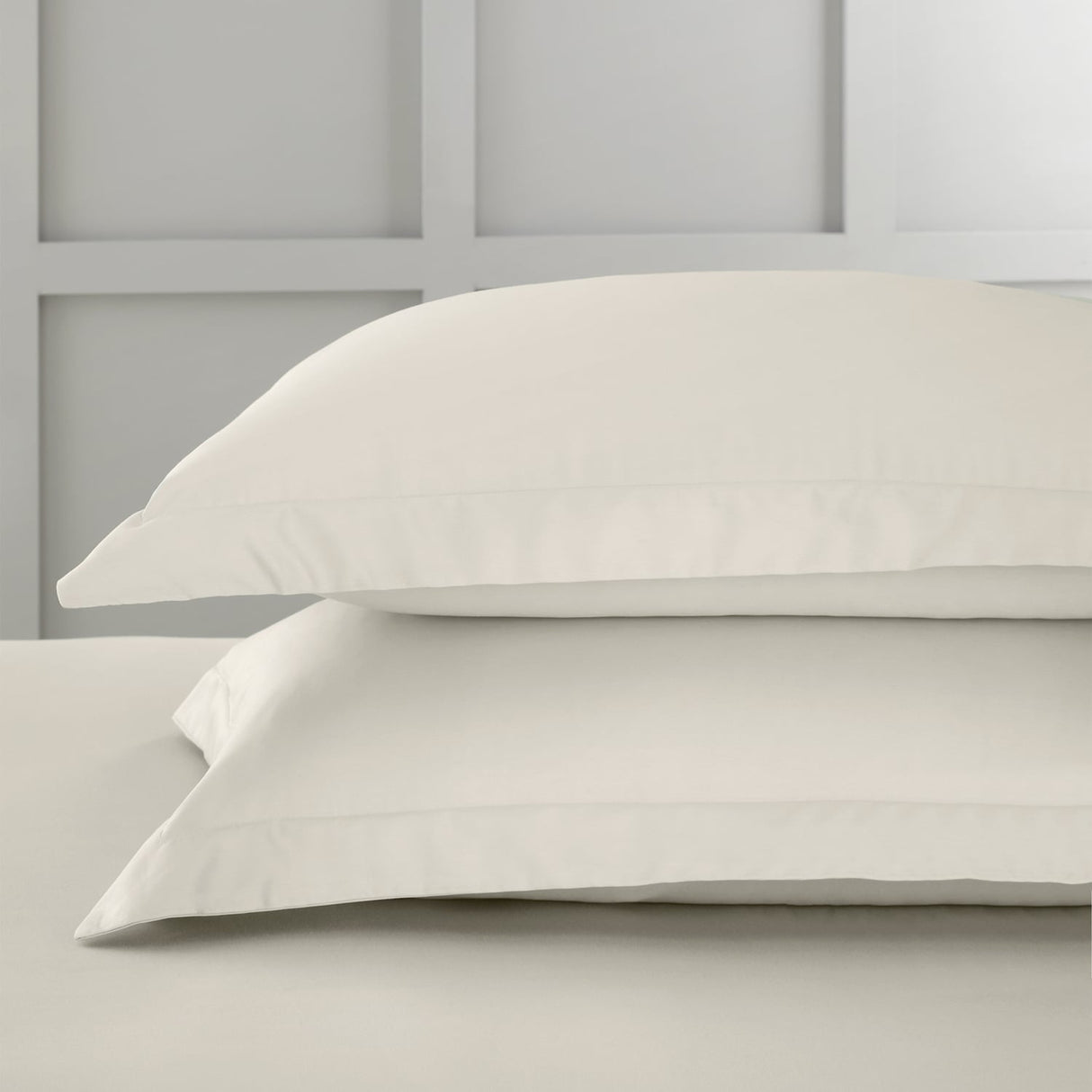 Bianca Fine Linens 400 Thread Count Cotton Sateen Pillowcases - 400 Thread Count Cotton Oxford Pillowcase Pair Oyster