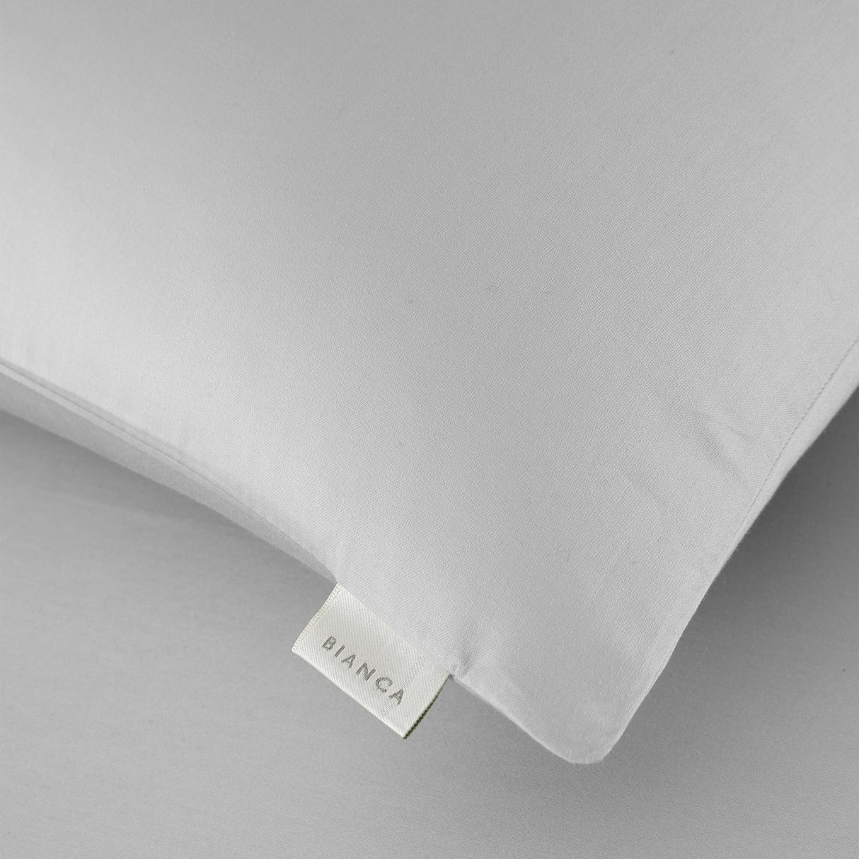 Bianca Fine Linens 400 Thread Count Cotton Sateen Pillowcases - 400 Thread Count Cotton Standard Pillowcase Pair Grey
