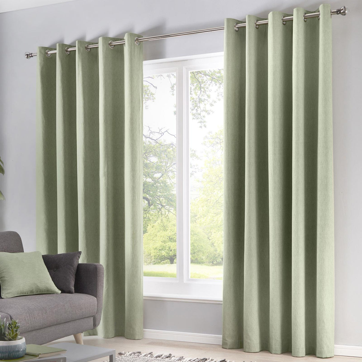 Sorbonne Cotton Lined Eyelet Curtains by Fusion