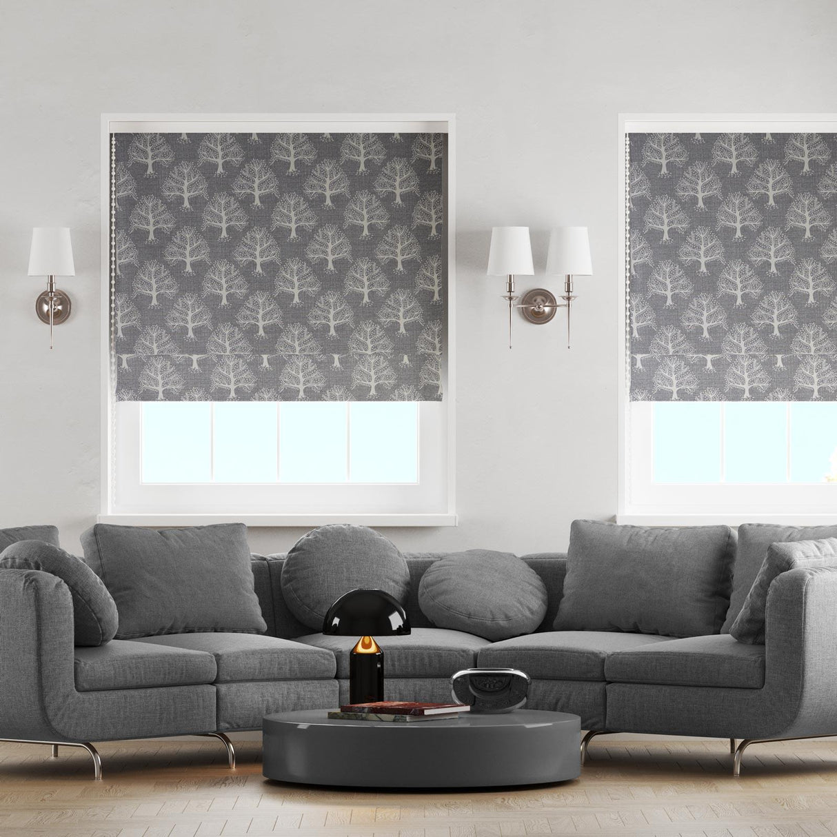 Great Oak Pewter Made To Measure Roman Blind by Style Furnishings