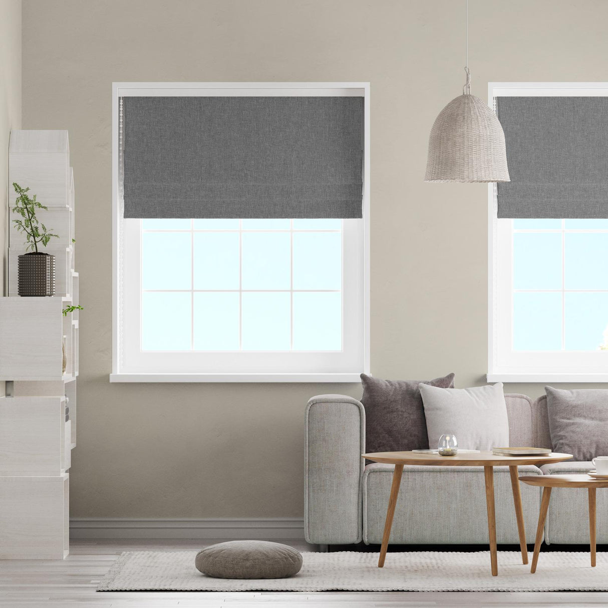 Asana Pewter Made To Measure Roman Blind by Style Furnishings