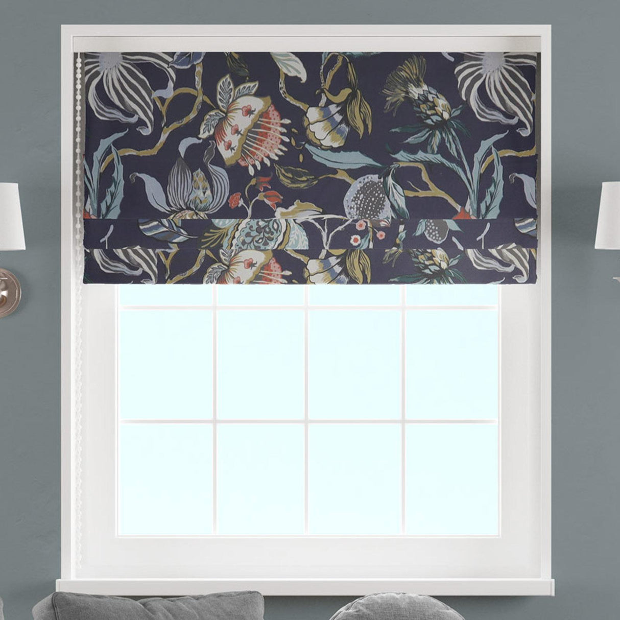 Morris Midnight Made To Measure Roman Blind by Style Furnishings