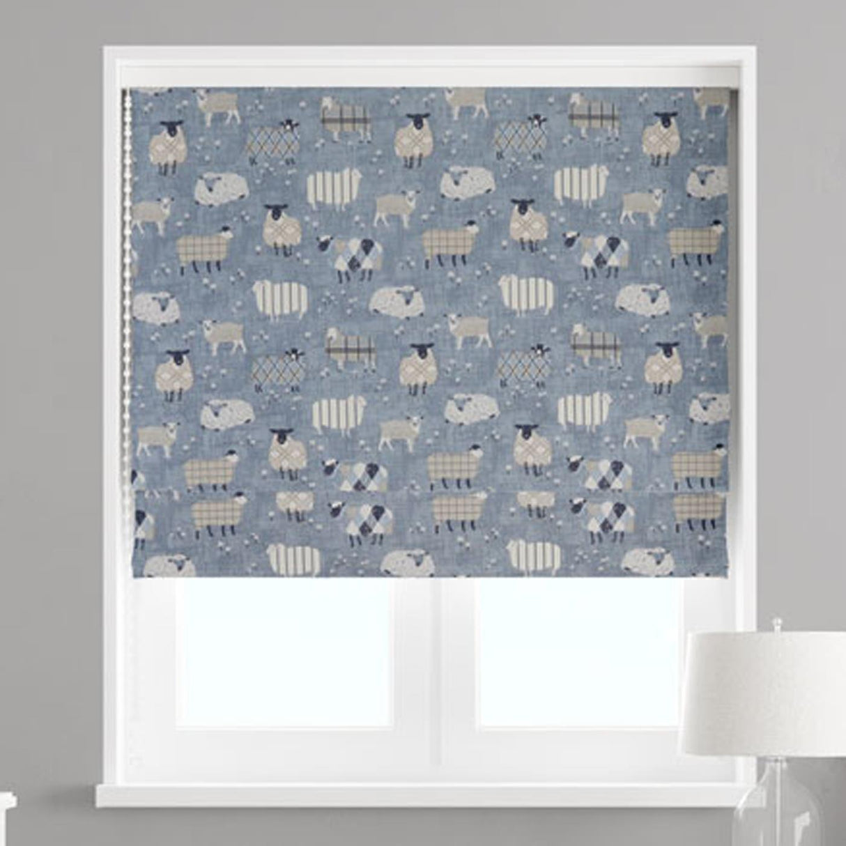 Baa Baa Denim Made To Measure Roman Blind by Style Furnishings