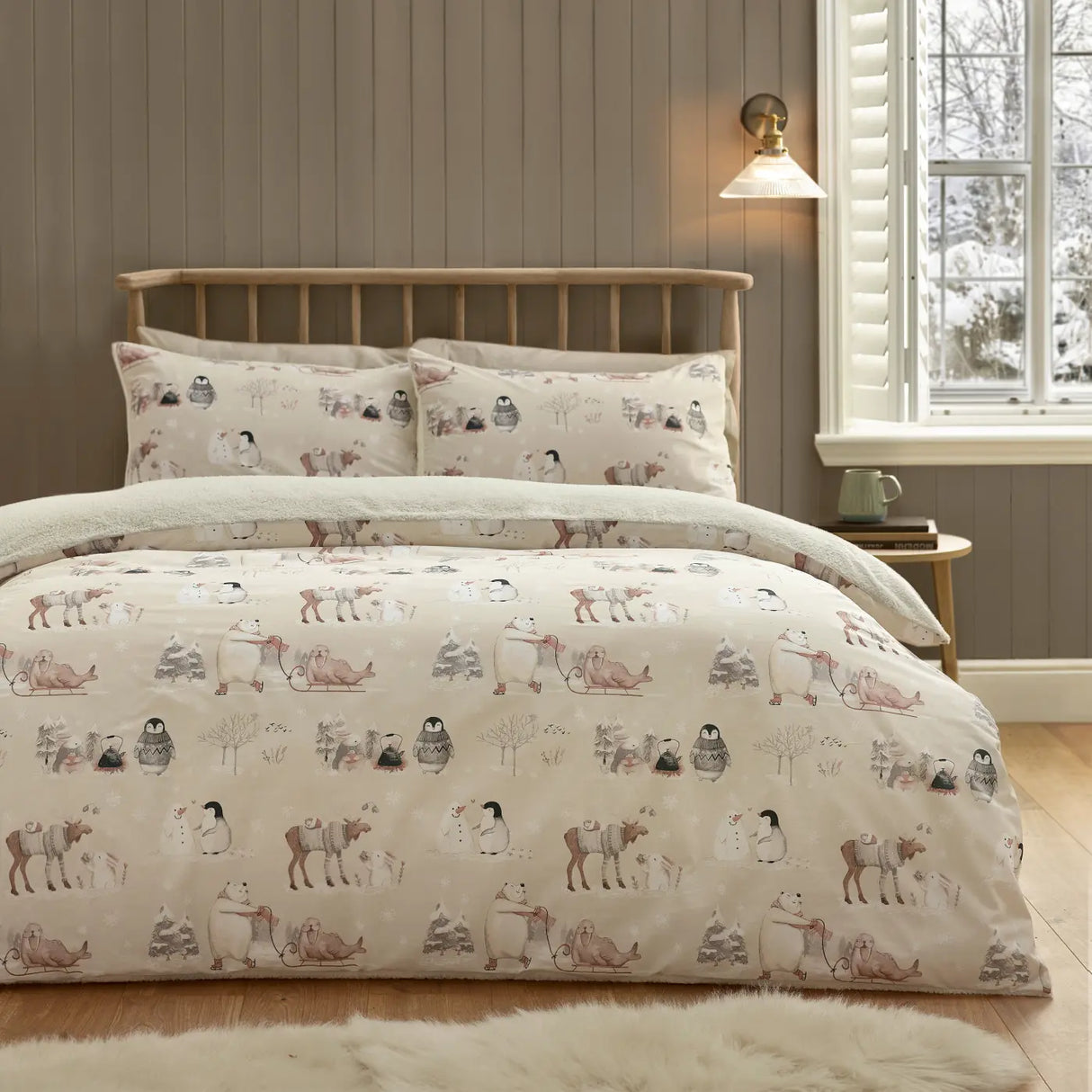 Catherine Lansfield Winter Friends Festive Christmas Duvet Cover Set