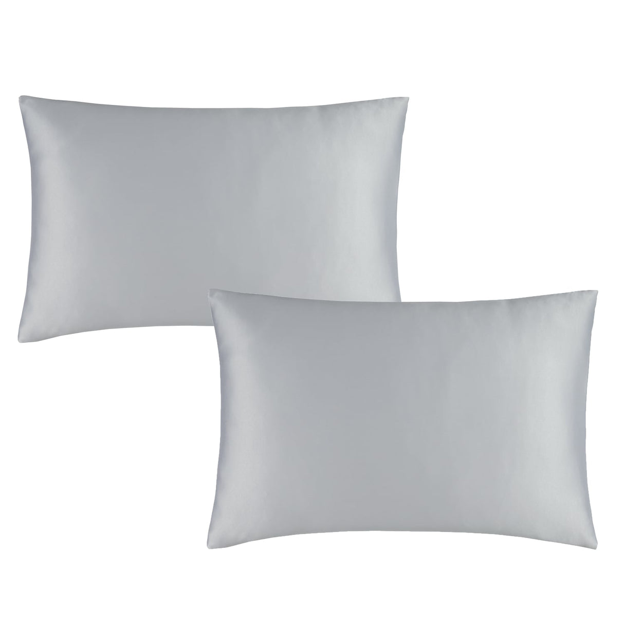 Catherine Lansfield Silky Soft Satin Pillowcases - Silky Soft Satin Standard Pillowcase Pair Silver