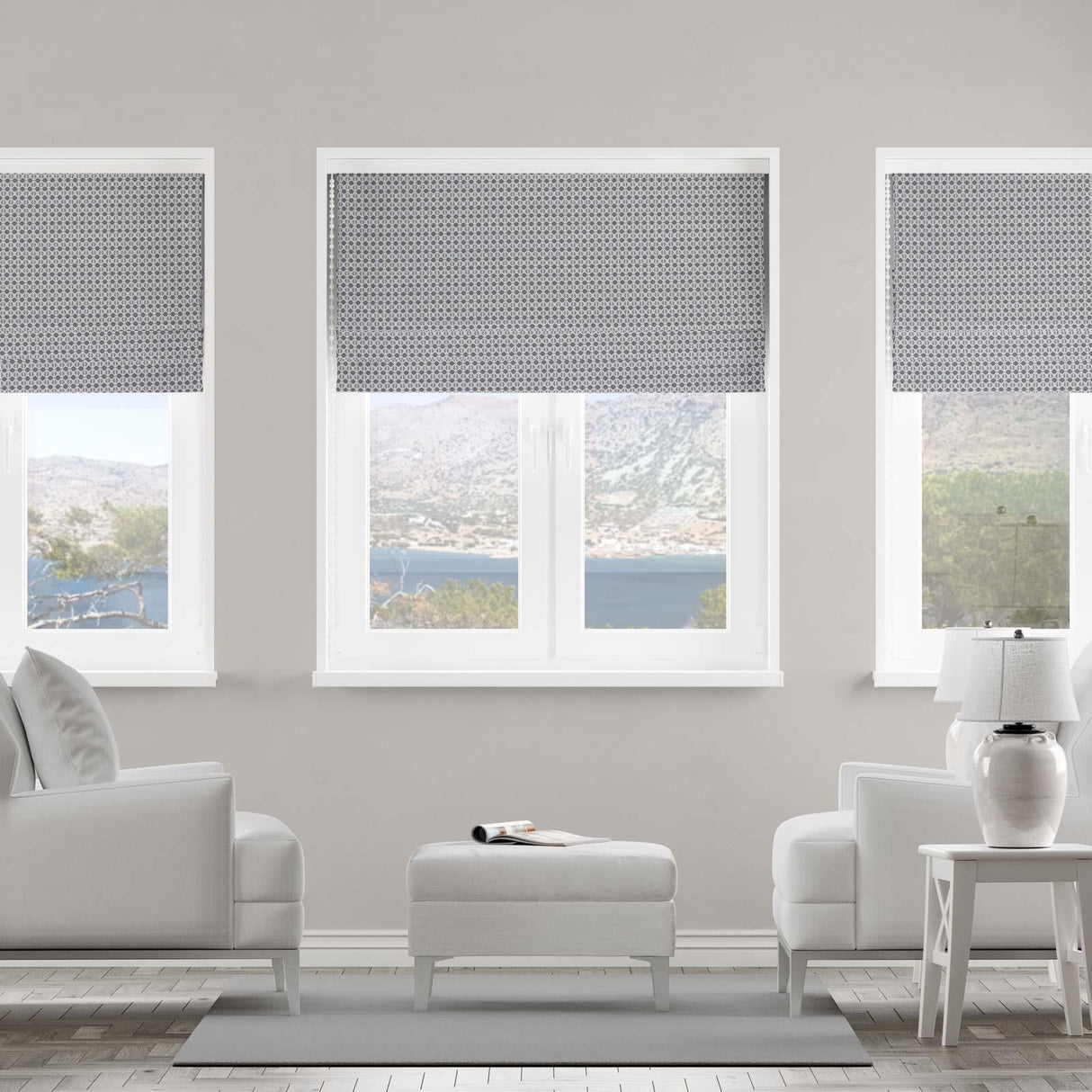 Limoges Grey Made To Measure Roman Blind by Style Furnishings