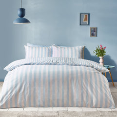 Sassy B Stripe Tease Blue Duvet Cover Bedding Set