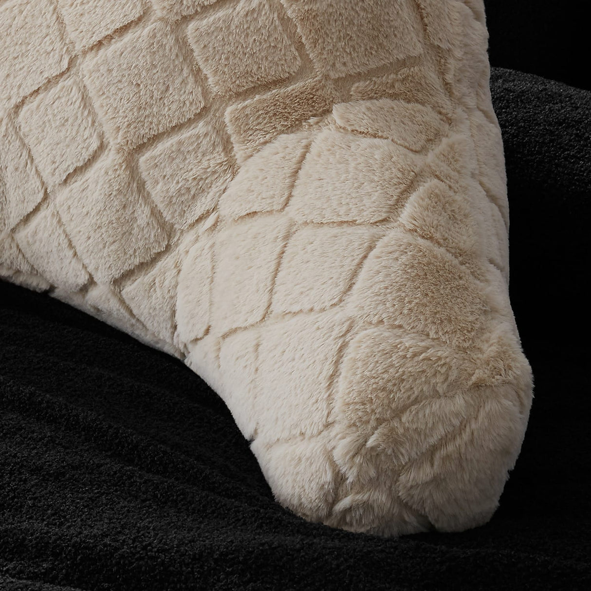 Catherine Lansfield Cosy Diamond Filled Cushion 43cm x 43cm - Natural - Cosy Diamond Cuddle Chair Natural