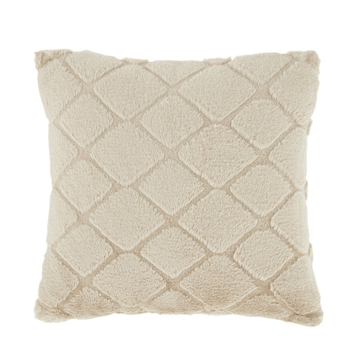 Catherine Lansfield Cosy Diamond Filled Cushion 43cm x 43cm - Natural - Cosy Diamond Cushion Natural
