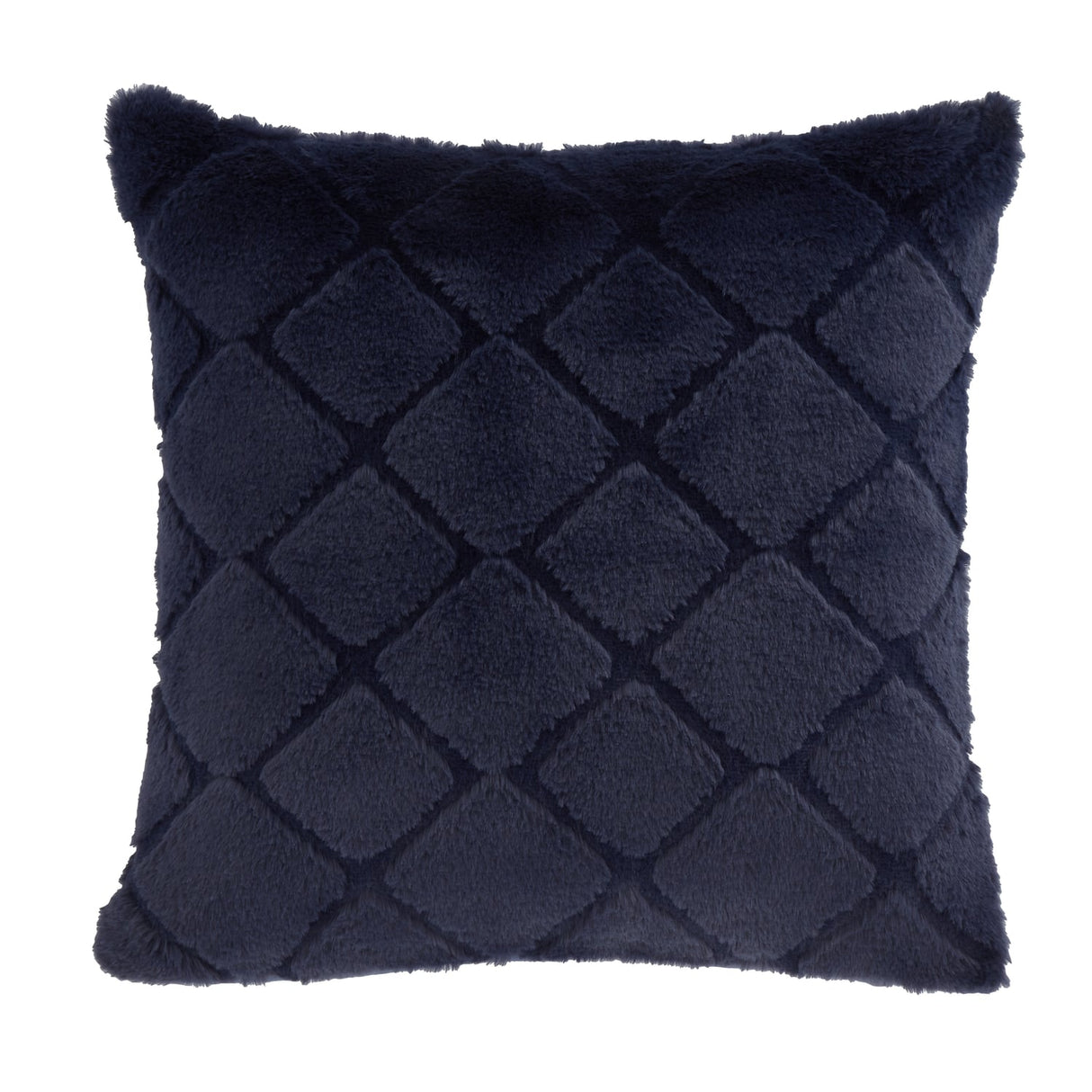 Catherine Lansfield Cosy Diamond Filled Cushion 43cm x 43cm - Navy - Cosy Diamond Cushion Navy