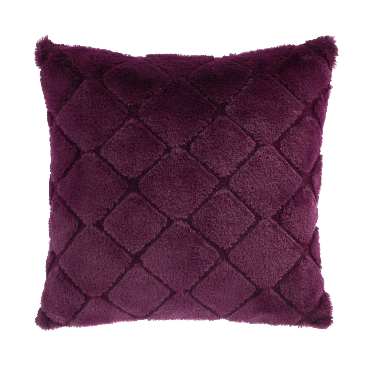 Catherine Lansfield Cosy Diamond V Shaped Filled Cushion - Cosy Diamond Cushion Plum