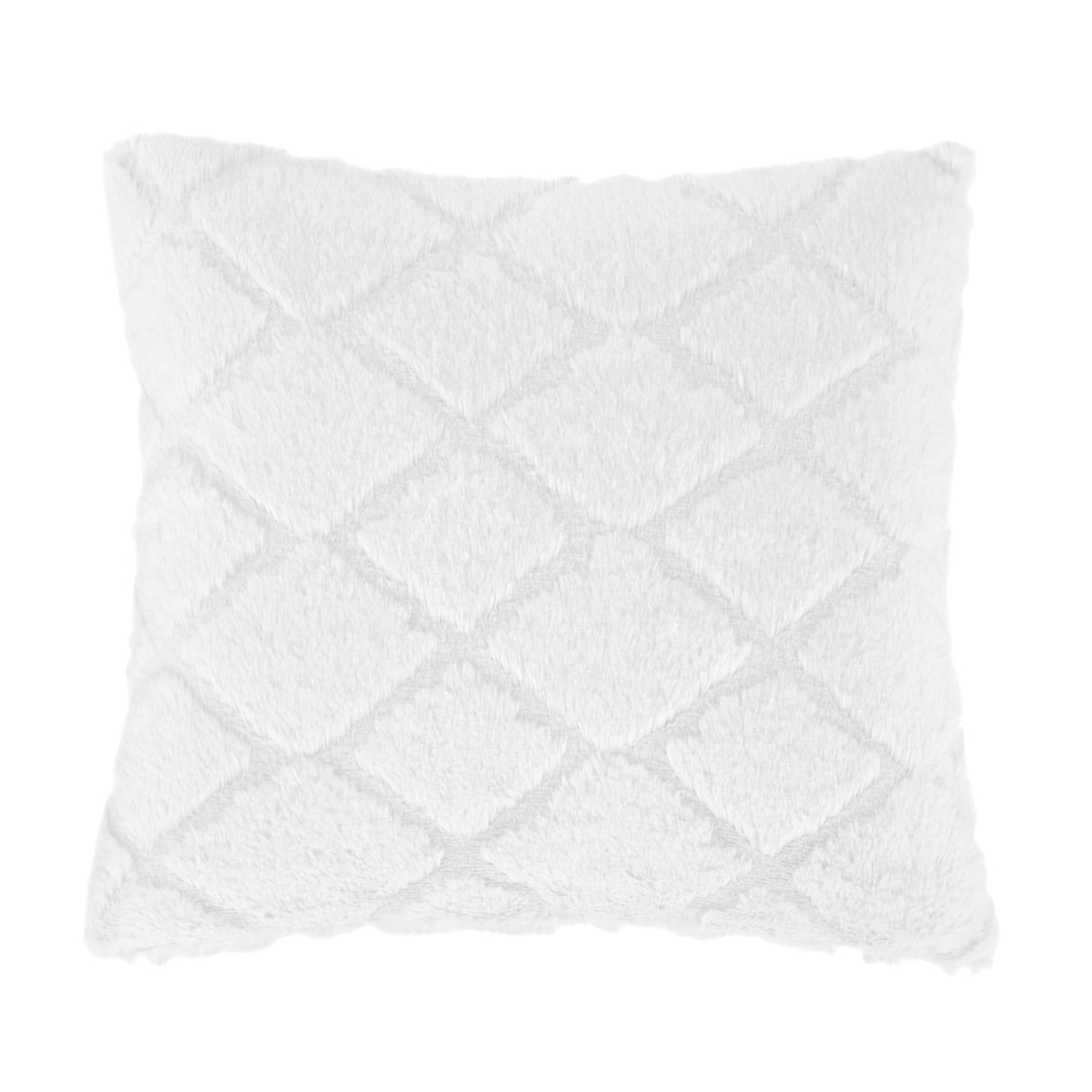 Catherine Lansfield Cosy Diamond Filled Cushion 43cm x 43cm - White - Cosy Diamond Cushion White