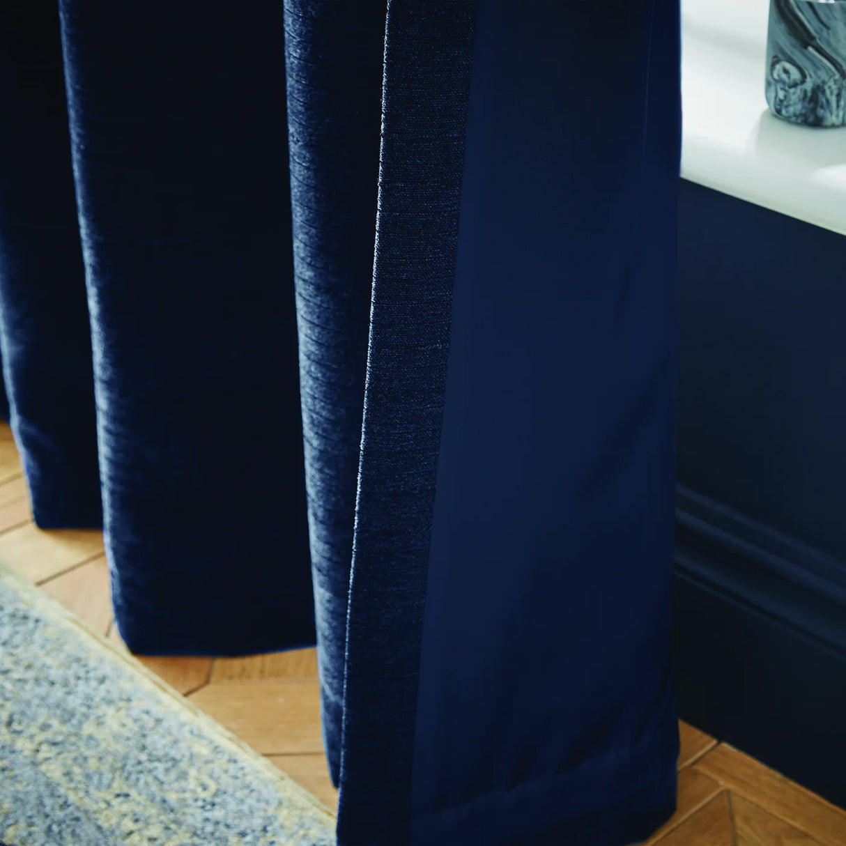 Hyperion Selene Luxury Chenille Weighted Thermal Eyelet Curtains Pair