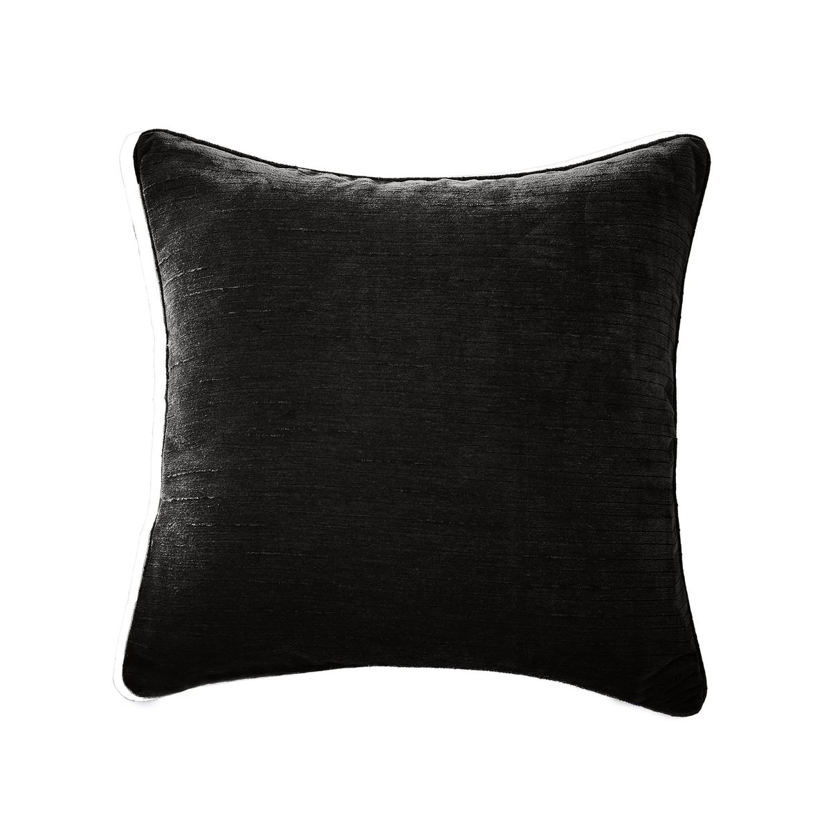 Selene Cushion Cover or Feather Filled Cushion 55cm x 55cm - Selene Chenille Cushion Black