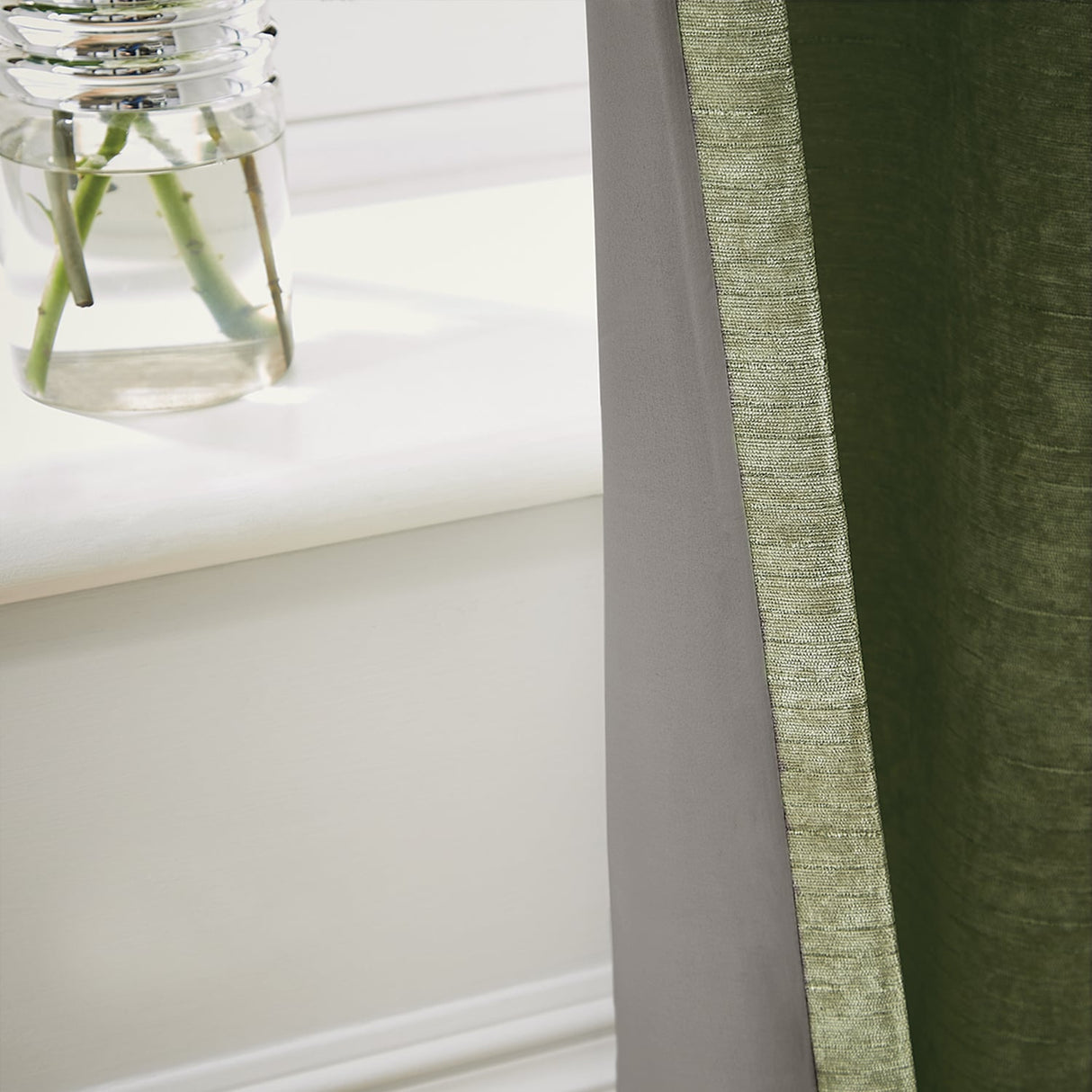 Hyperion Selene Thermal Weighted Eyelet Curtains - Amber Gold Jacquard Textured - Selene Curtains Olive