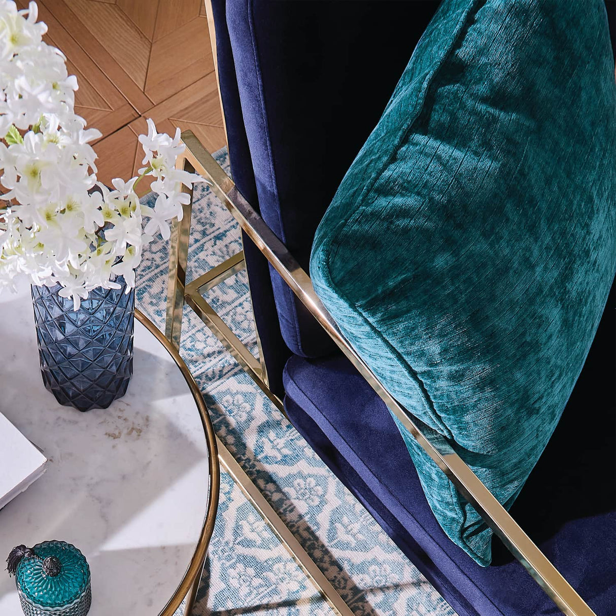 Selene Cushion Cover or Feather Filled Cushion 55cm x 55cm - Selene Luxury Chenille Cushion Rich Teal
