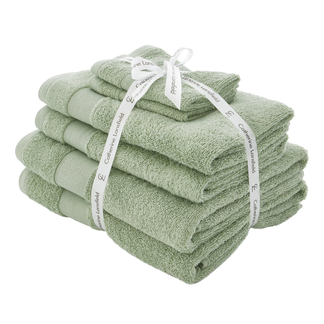 Catherine Lansfield Anti-Bacterial 500gsm 6 Piece Sage 100% Cotton Towel Bale