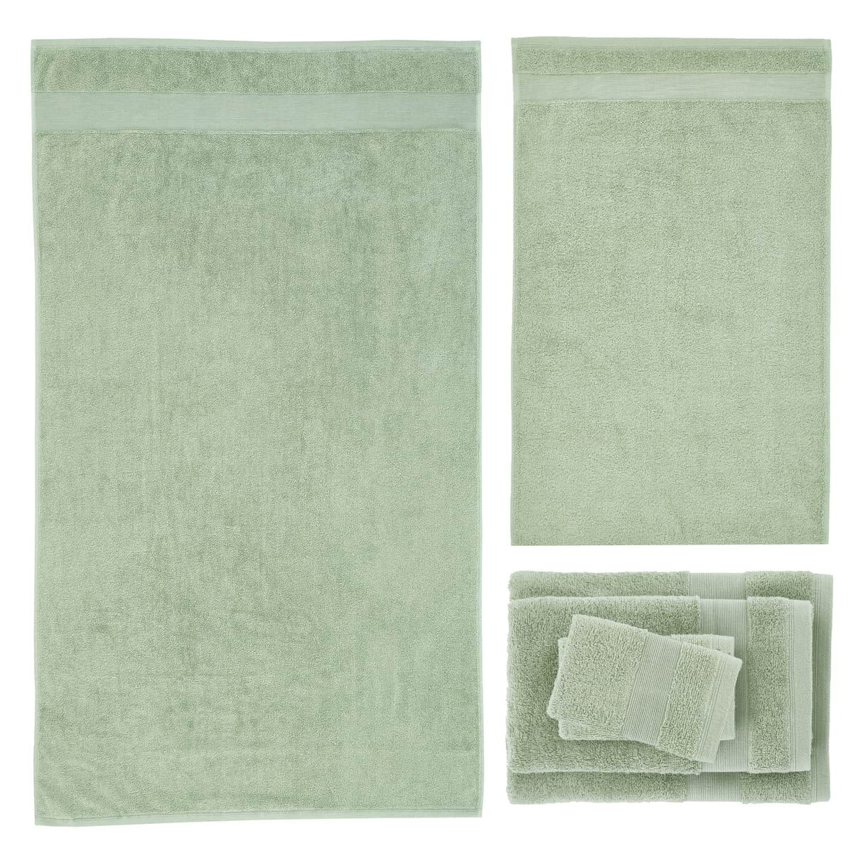 Catherine Lansfield Anti-Bacterial 500gsm 6 Piece Sage 100% Cotton Towel Bale
