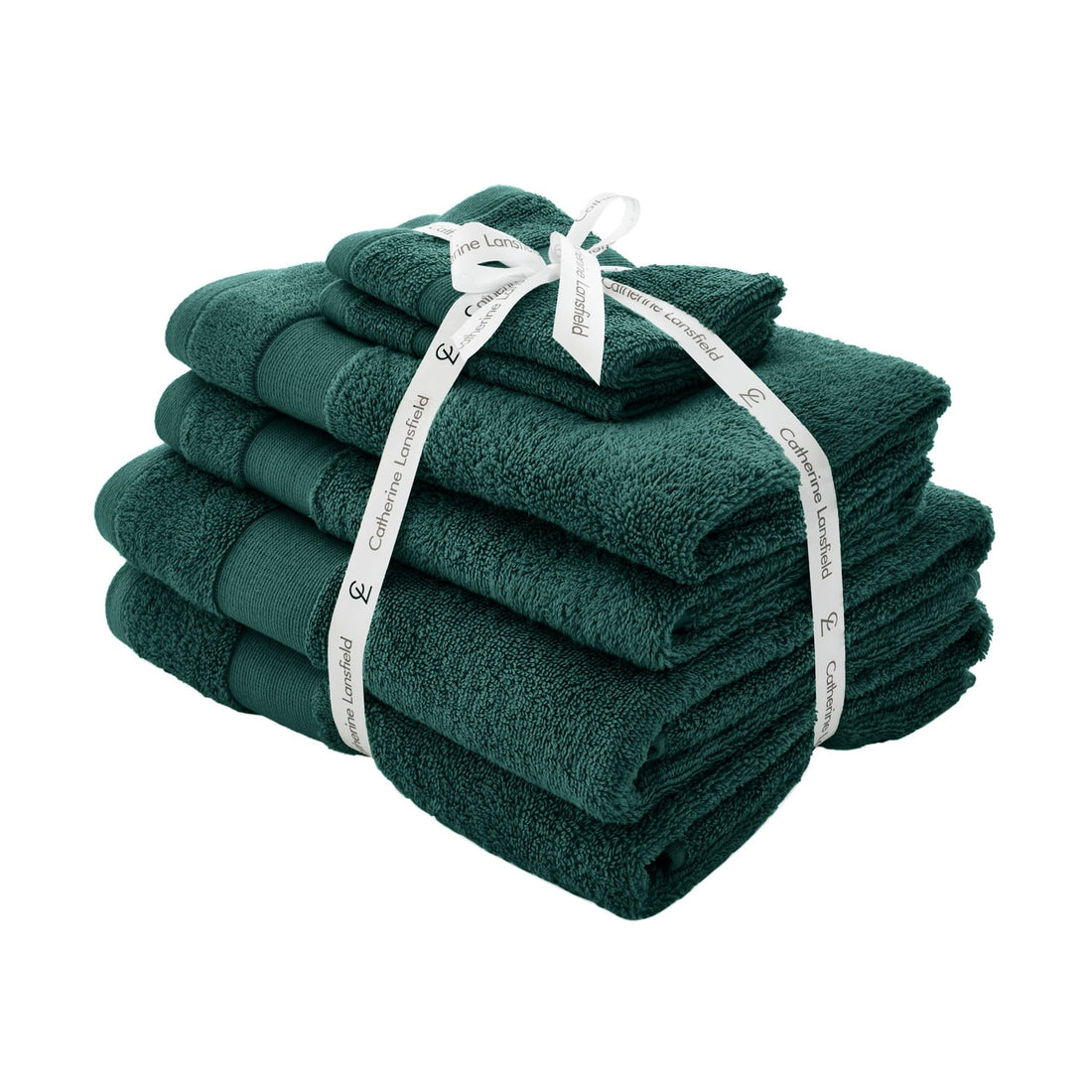 Catherine Lansfield Anti-Bacterial 500gsm 6 Piece Forest Green 100% Cotton Towel Bale