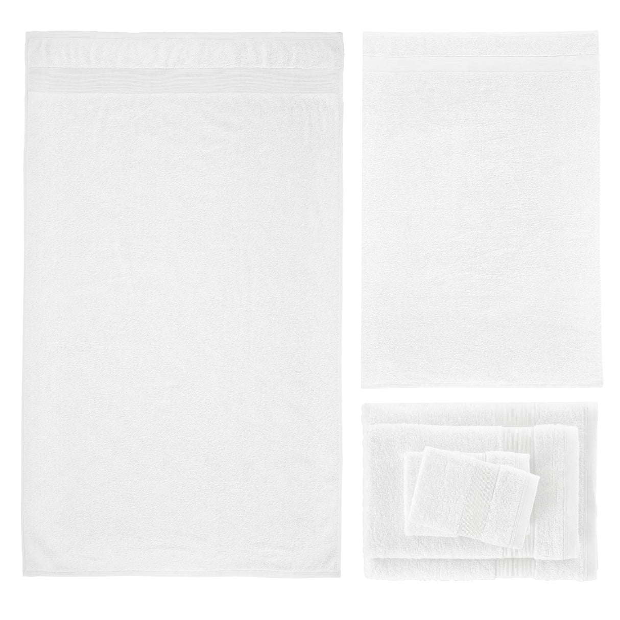 Catherine Lansfield Anti-Bacterial 500gsm 6 Piece Towel Bale - White - Antibacterial Towel Bale White