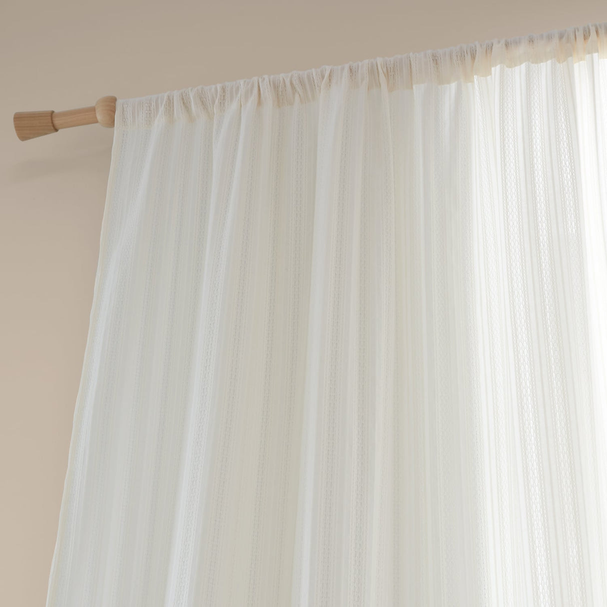 Pineapple Elephant Zofia Broderie Anglaise Voile Curtain Panel - Olive Jacquard - Zofia Broderie Anglaise