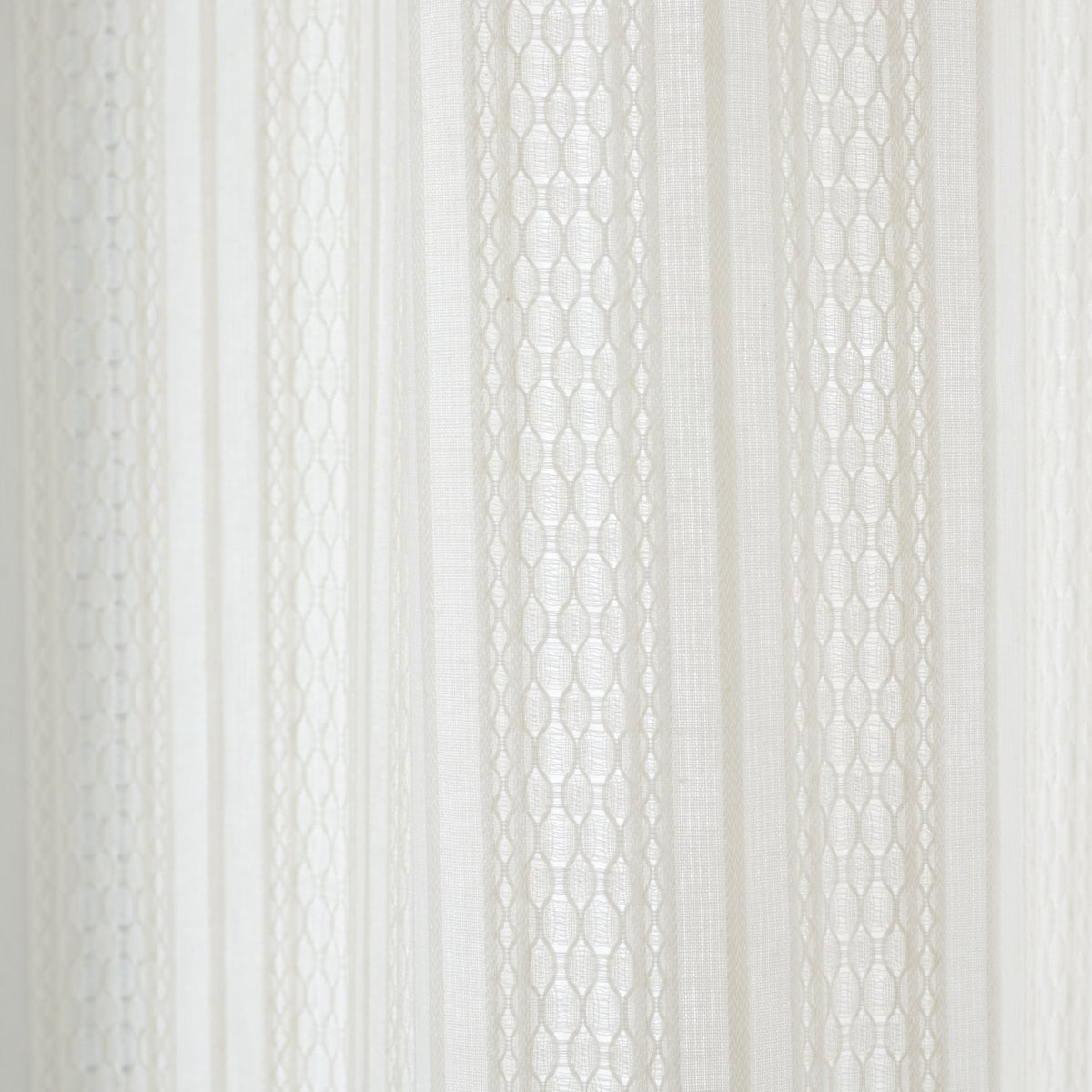 Pineapple Elephant Zofia Broderie Anglaise Voile Curtain Panel - Natural Jacquard - Zofia Broderie Anglaise