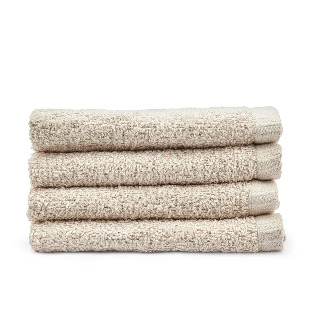 Catherine Lansfield Quick Dry Cotton Face Cloths 4 Pack 30x30cm - Natural - Quick Dry Face Cloth 4 Pk Natural