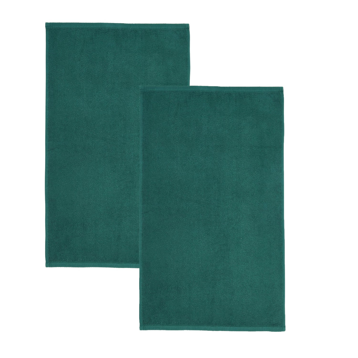 Catherine Lansfield Quick Dry Cotton Face Cloths 4 Pack 30x30cm - Forest Green - Quick Dry Sheet Pair Green