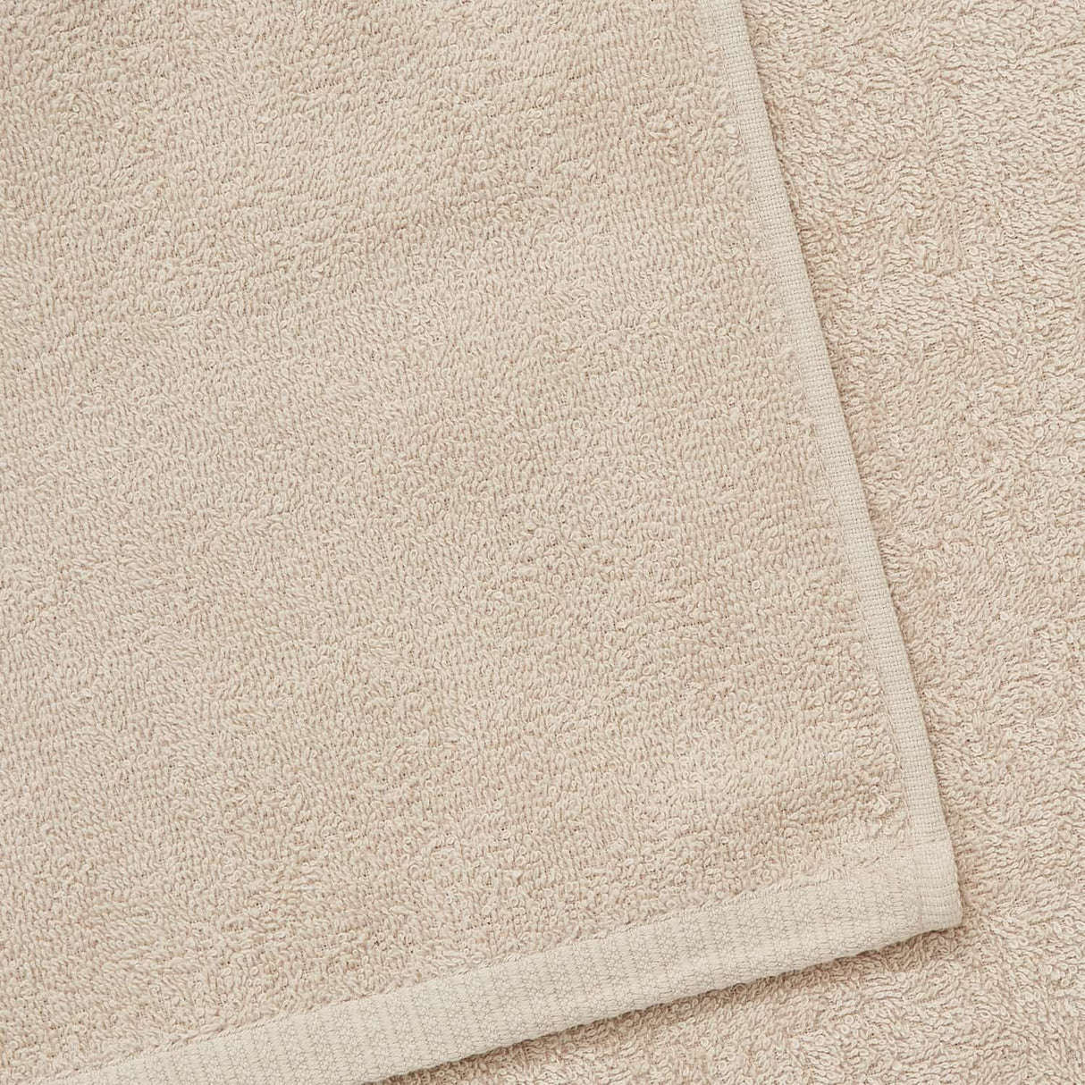Catherine Lansfield Quick Dry Cotton Face Cloths 4 Pack 30x30cm - Natural - Quick Dry Towel Natural